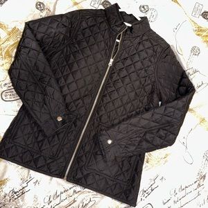 LIKE NEW! Croft & Barrow Black Quilted Lightweight Riding Jacket- size small